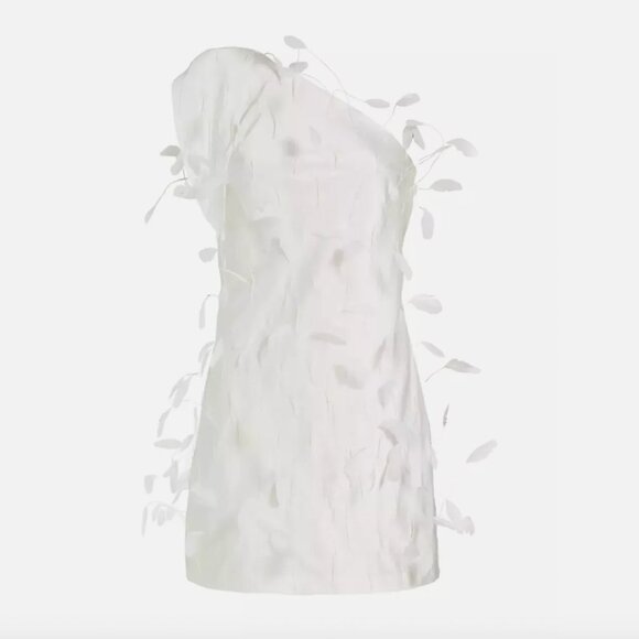 Cult Gaia Hayes Feather-Trimmed Silk Minidress NWT - Picture 1 of 2